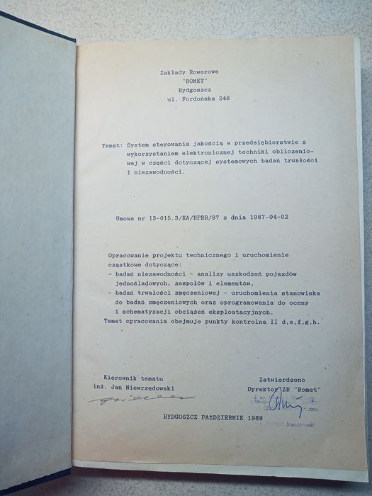 Unikat. Opracowanie projektu technicznego w zakładzie Romet