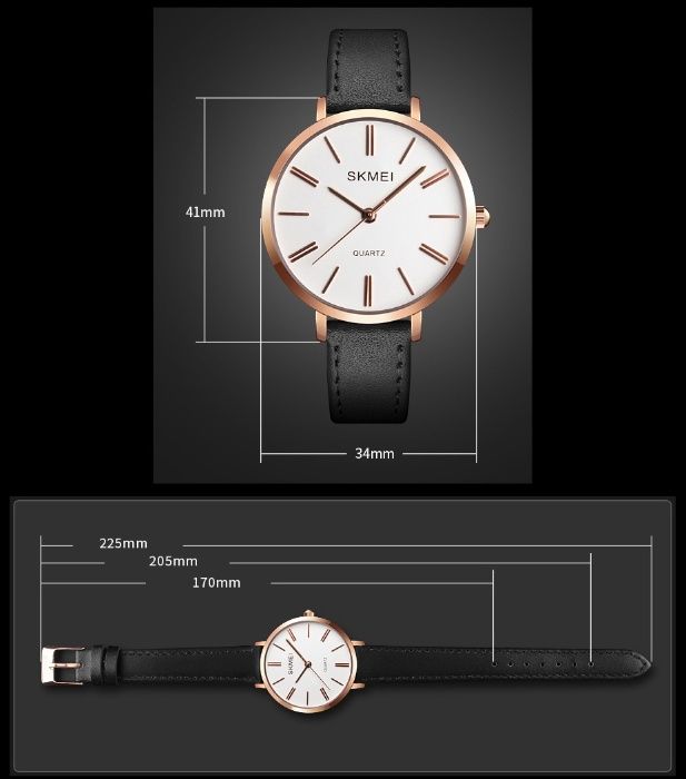 Ekskluzywny zegarek damski SKMEI na pasku skórzanym NOWY MODEL