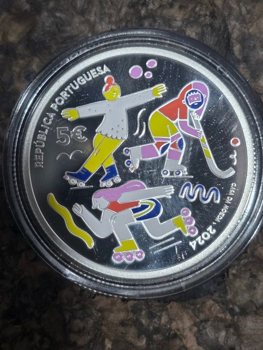 5€ Proof Prata, Federação Patinagem 2024