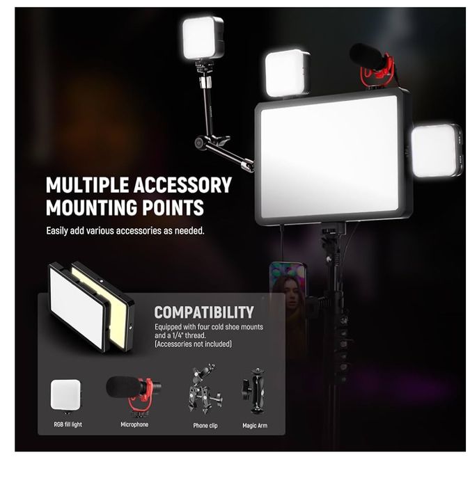 Zestaw oświetlenia wideo LED dwukolorowego NEEWER BASICS BP300