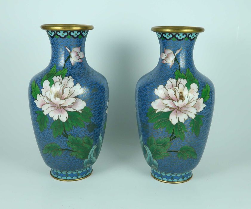 Par de jarras Cloisonné China - 21 cm