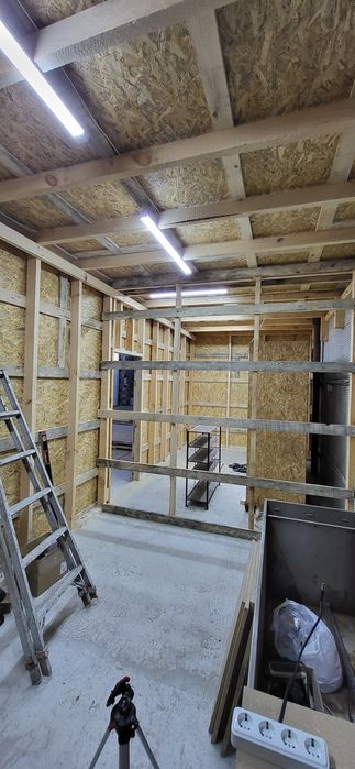 Монтаж каркасних споруд- будинків, сараїв, гаражів - дерево, ОСБ, гіпс