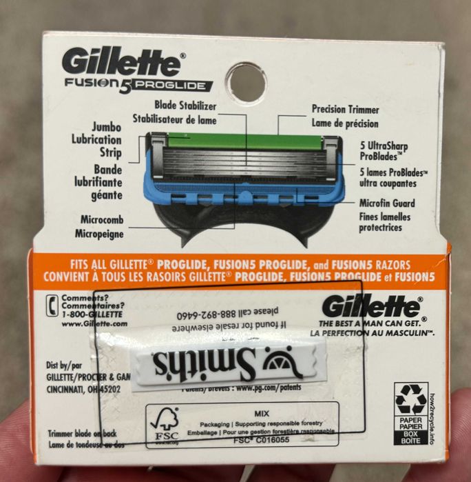 Оригинал США 100% лезвия Gillette Fusion 5 Proglide 4шт