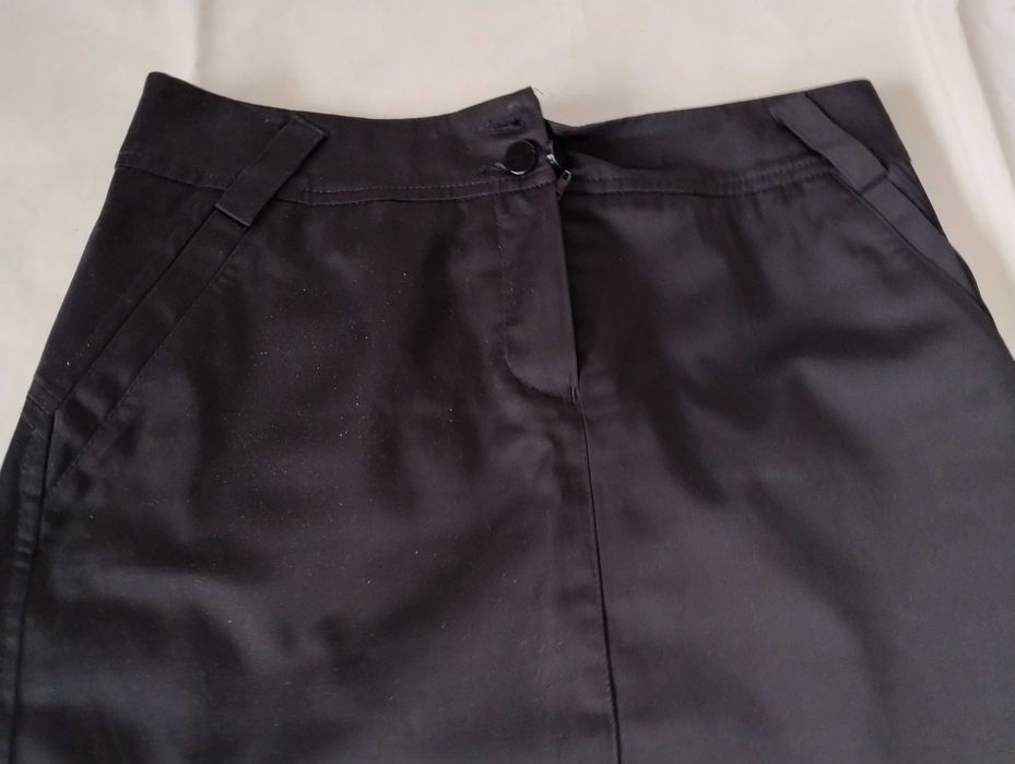 Spódnica Taranko 36 czarna wizytowa do pracy, bluzka dzianina 36 kratk