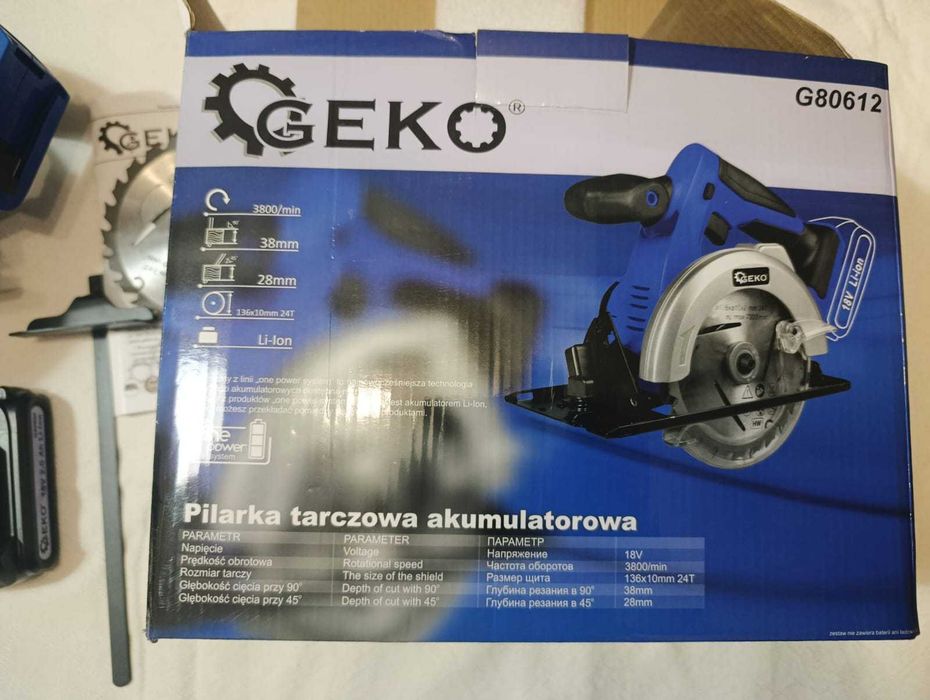 Pilarka tarczowa GEKO akumulatorowa 18V tarcza 136mm 24