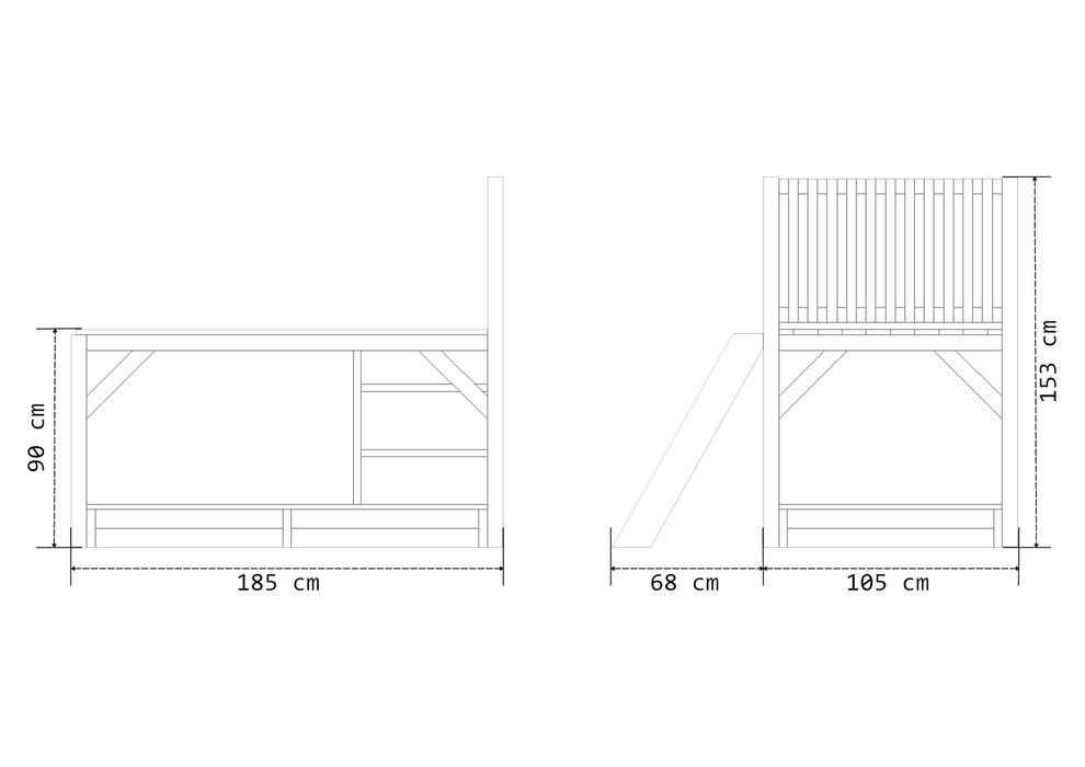 Domek ogrodowy dla dzieci z podestem 120 cm