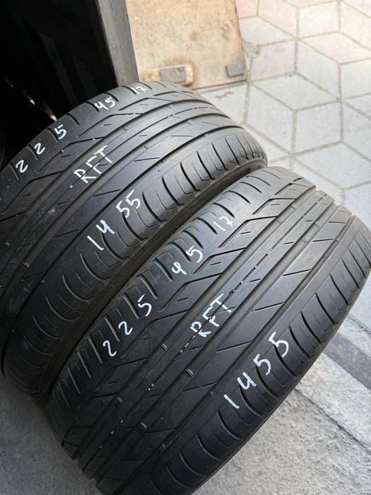 225/45/17 Bridgestone пара літо ранфлет склад шини б/у резина