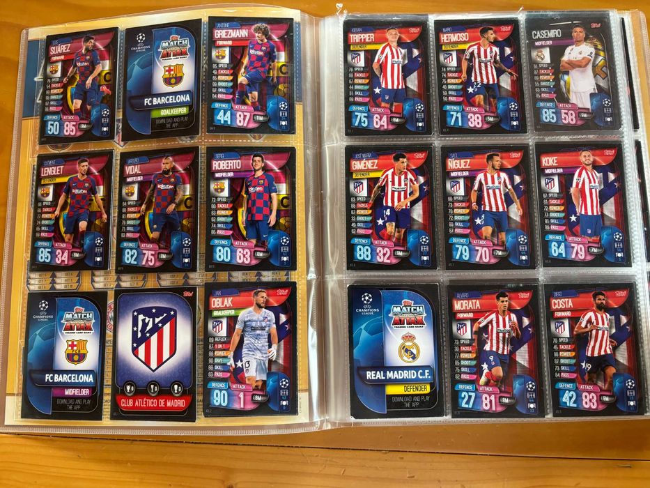 Topps Match Attax UEFA Champions League 2019/20 – Grande Lote/ Coleção Completa Parcial + Álbum + Cartas Especiais
