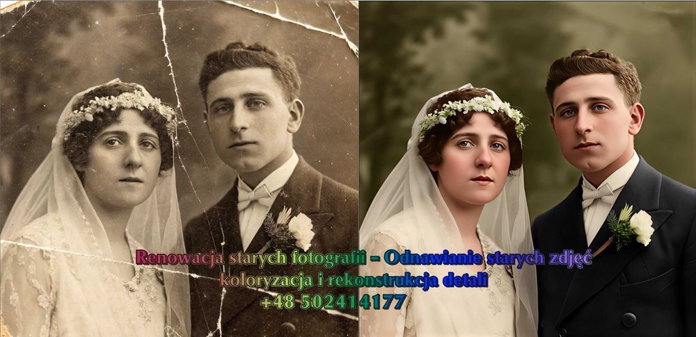 Naprawa starych zdjęć i fotografii koloryzacja, retusz i fotomontaż