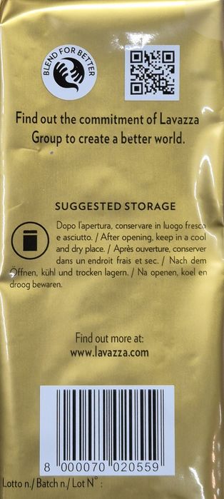 Oryginalna Lavazza qualita Oro 1 kg ziarnista bez polskich napisów