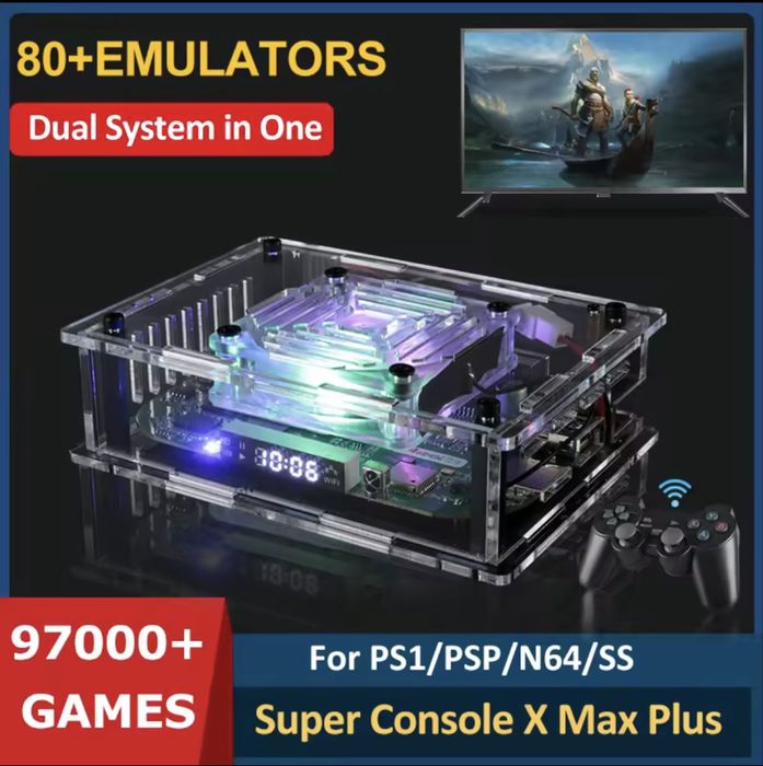 Super Consola X Max Plus 256GB +97000 jogos 8K HD WiFi TV Box