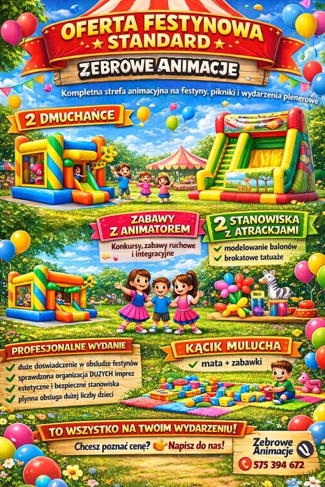 ANIMACJE,Animator,DMUCHAŃCE,Żywe maskotki,