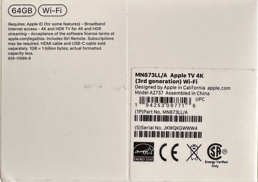 Apple TV 4k wifi 64gb (3 покоління)
