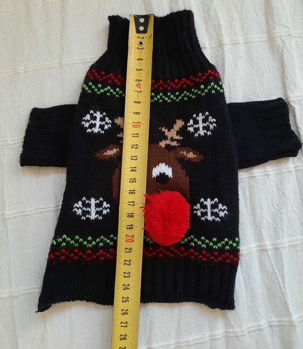 Świąteczny zimowy sweterek dla małego pieska :