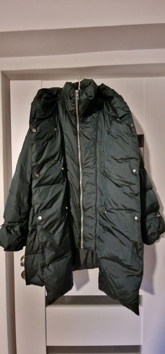 Kurtka parka puchowa puch pierz Zara zielony khaki zima
