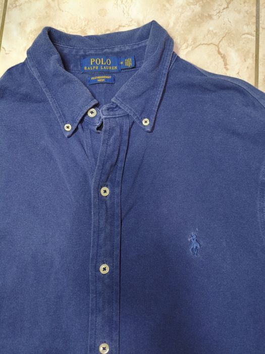 Сорочка Polo Ralph Lauren Featherweight Mesh синя M оригінал