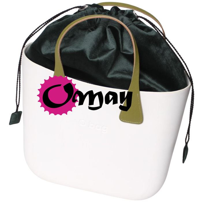 organizer do OBAG MINI worek welur Zielony Butelkowy Velvet komin OMAY
