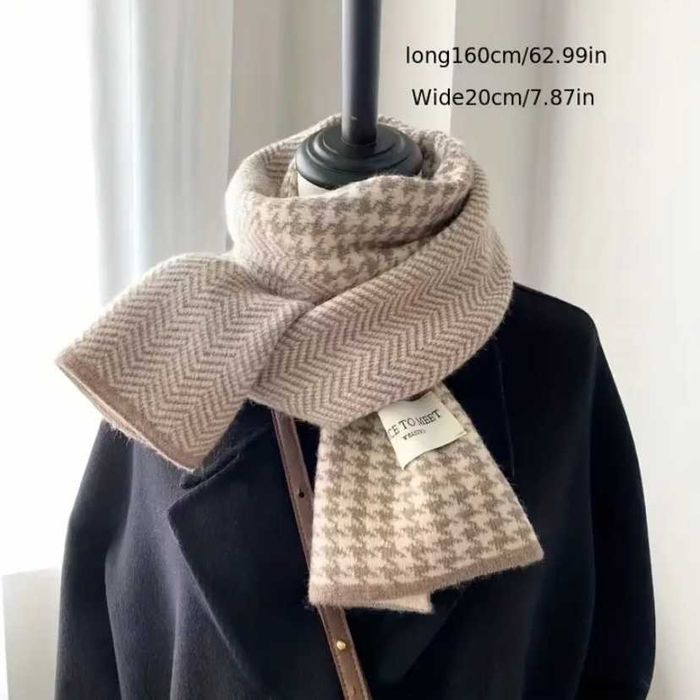 Трендовий якісний жіночий теплий шарф плед палантин гусяча лапка