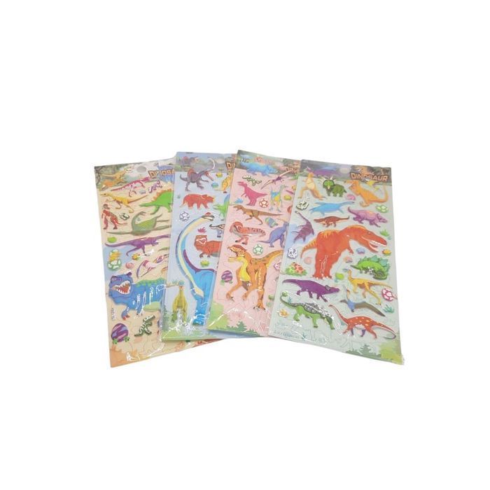 Naklejki Wypukłe 3D Dinozaury 4 arkusze 160 szt