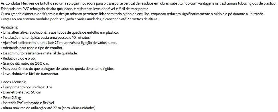 Conduta de entulho ( Venda )