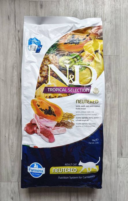 Корм Farmina ND., 1.5 и 10 кг,  тропикал для стерильных