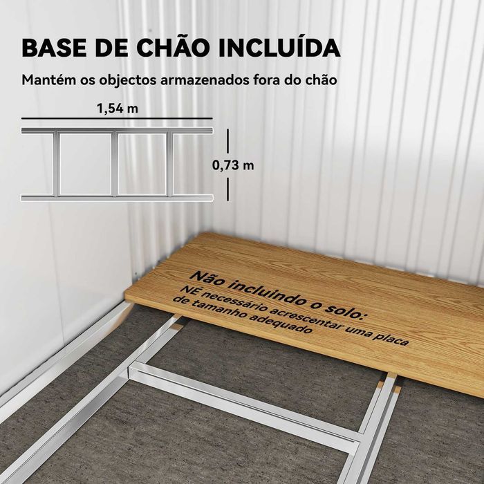 Casota verde 2 m² em aço galvanizado com fechadura