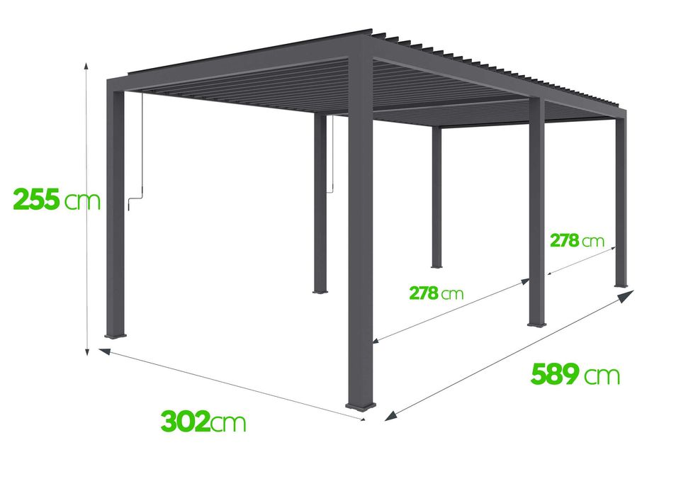 Pergola ogrodowa 6×3 m Anthracite z regulowanymi lamelami