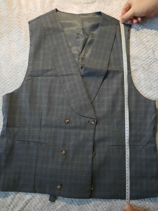 Garnitur 3-częściowy męski XL w kratę