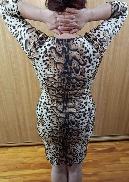 Тренд сезону! Стильне елегантне,віскозне плаття з принтом (леопард)S-L