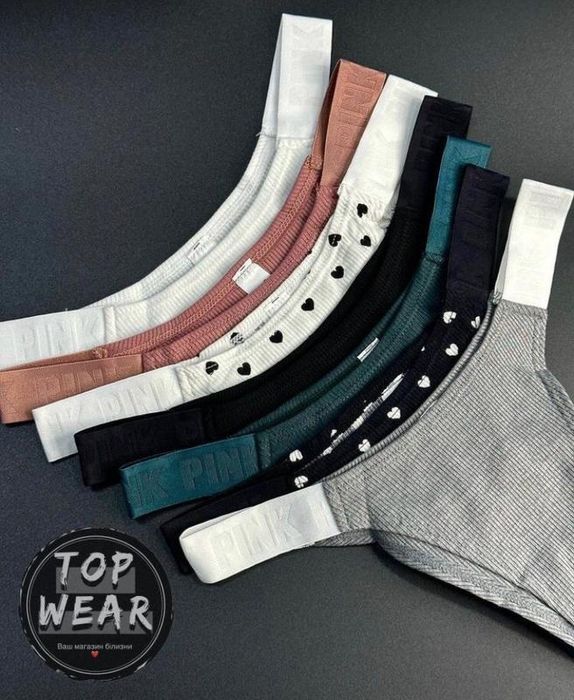 Стрінги PINK від Victoria’s Secret — 6 шт у наборі