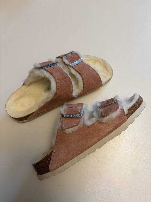 Нові шльопанці Birkenstock Arizona Shearling колір Pink Clay 37 розмір