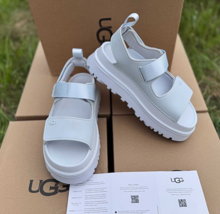 ‼️Ціну Знижено / Останні Пари‼️Оригінал / Босоніжки Ugg Goldenglow Sandals White / Босоножки Угги/ Сандалі Угг/ Уггі