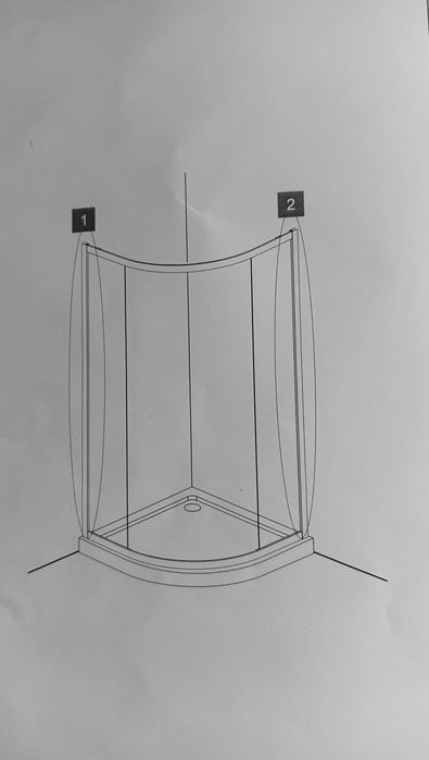 Brodzik nowy 80x80 półokrągły
