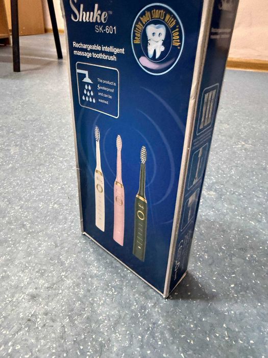 Зубна електрощітка shuke sk601-s, usb - зарядка, 4 насадки