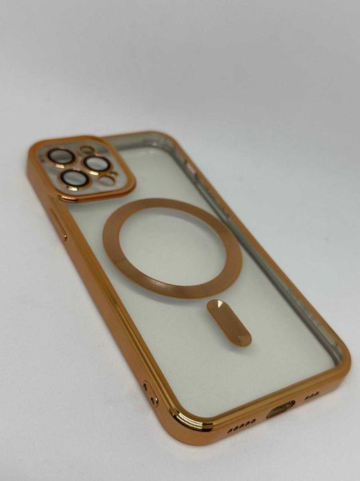Iphone 12 PRO Etui Case Obudowa Przeźroczysto-Złota kod 1091