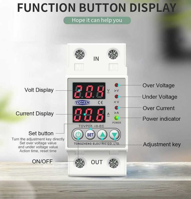 Реле напруги TOMZN 40А Реле напряжения Зубр