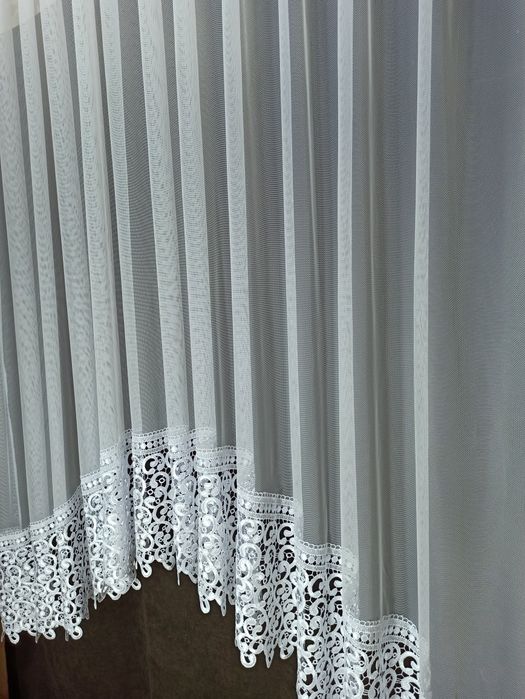Тюль кухонна з мереживом