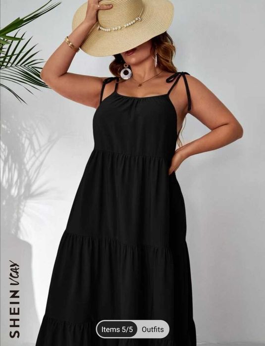 Vestido Preto c/ Alças Ajustáveis Tam 2XL/48 (Novo)