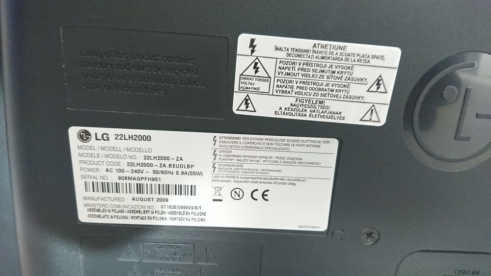 Sprzedam monitor oraz TV firmy LG 22 cale.