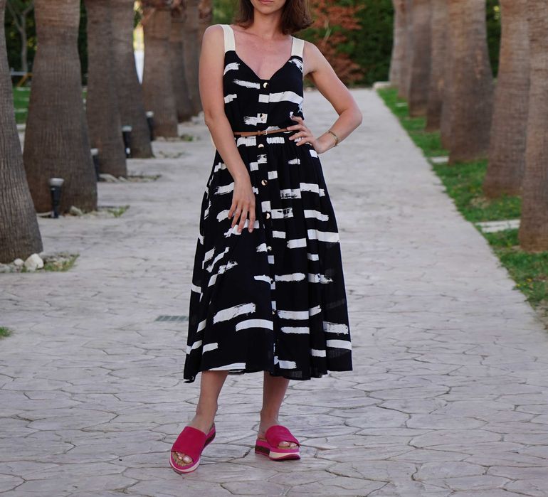 Asos kontrastowa bawełniana sukienka XS
