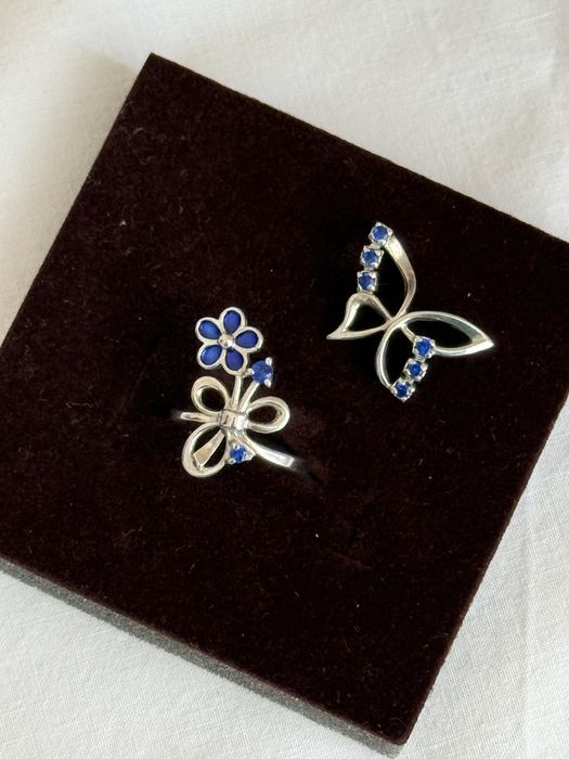 Срібна каблучка з підвіскою