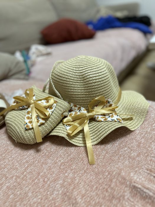 Новая детская шляпка с сумкой