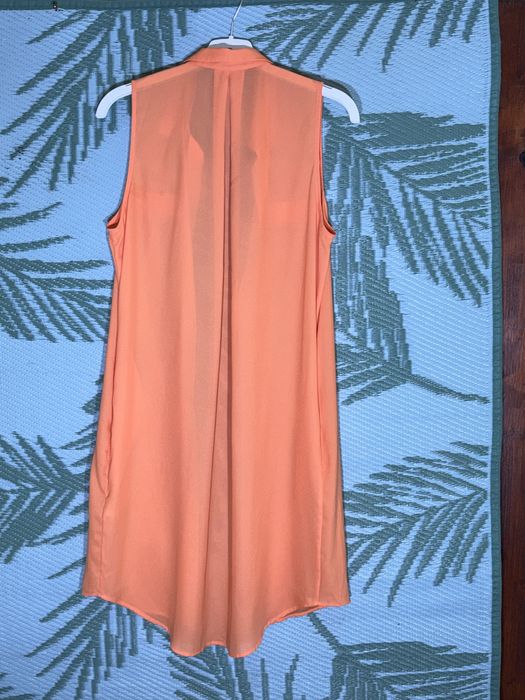 Pomarańczowa przeźroczysta narzutko- tunika