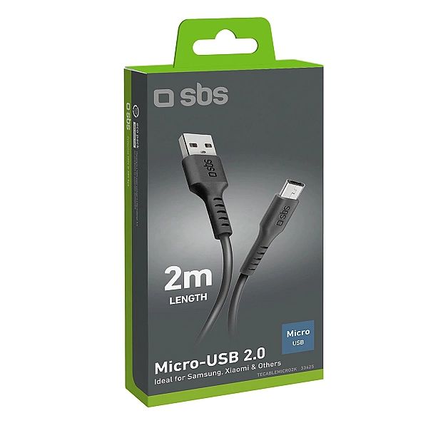 Kabel SBS TECABLEMICRO2K USB-A - Micro-USB 2 m - czarny