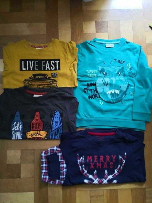 Paka ubrań dla chłopca r 116 nowe i stan b dobry długi rękaw