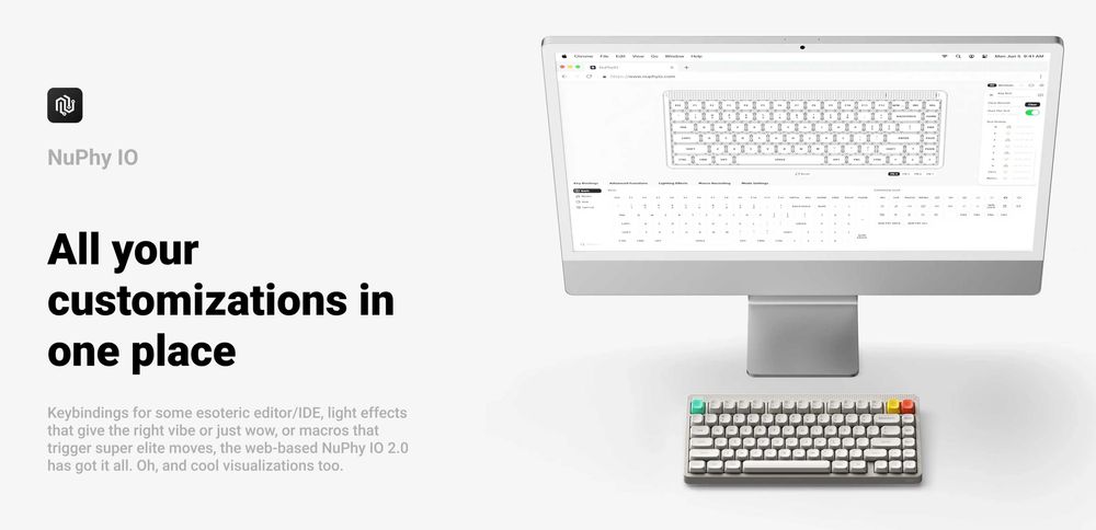 Бездротова механічна клавіатура NuPhy Node 75 high-profile,Lunar White