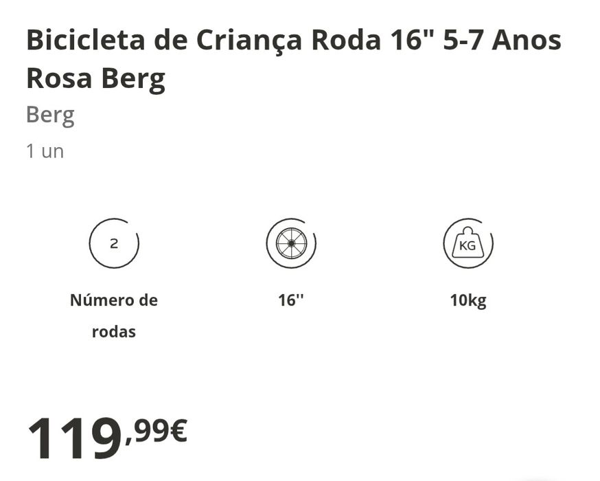 Bicicleta de menina berg