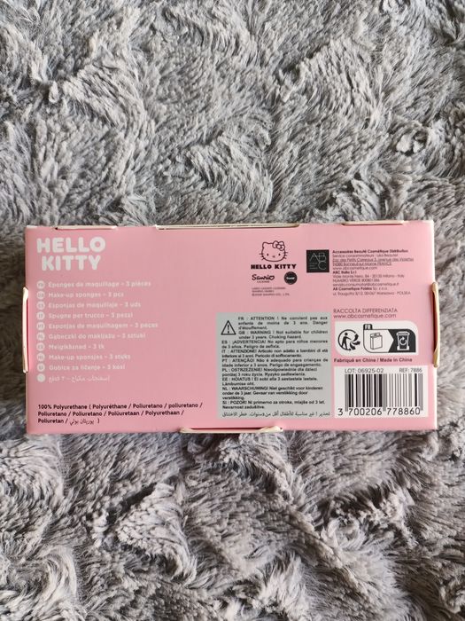 Gąbki do makijażu twarzy hello kitty 3 sztuki