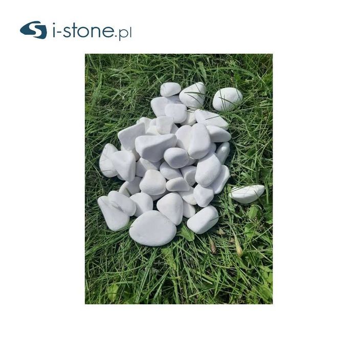 Grys kamień biały otoczak White Angel  20-40mm, 10-20 mm . Worki 20kg
