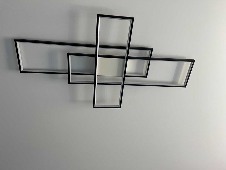 ЛЕД люстра 120Ватт чорно біла (БЕЗКОШТОВНА Доставка)